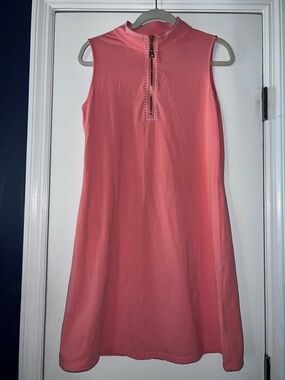 Spartina 449 Coral-Pink Sleeveless Zip-Front Mini Dress
